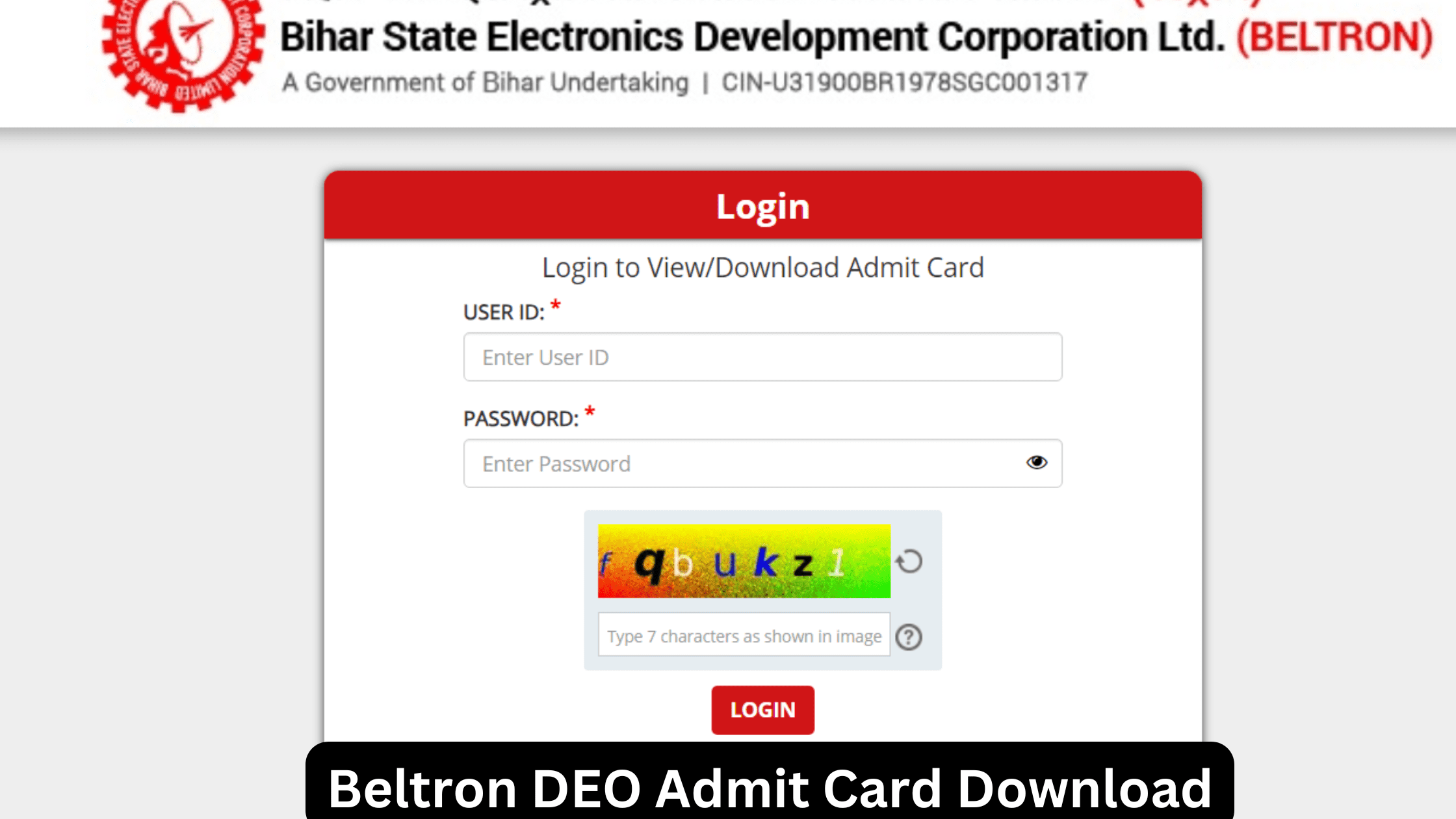 Beltron DEO Admit card Download