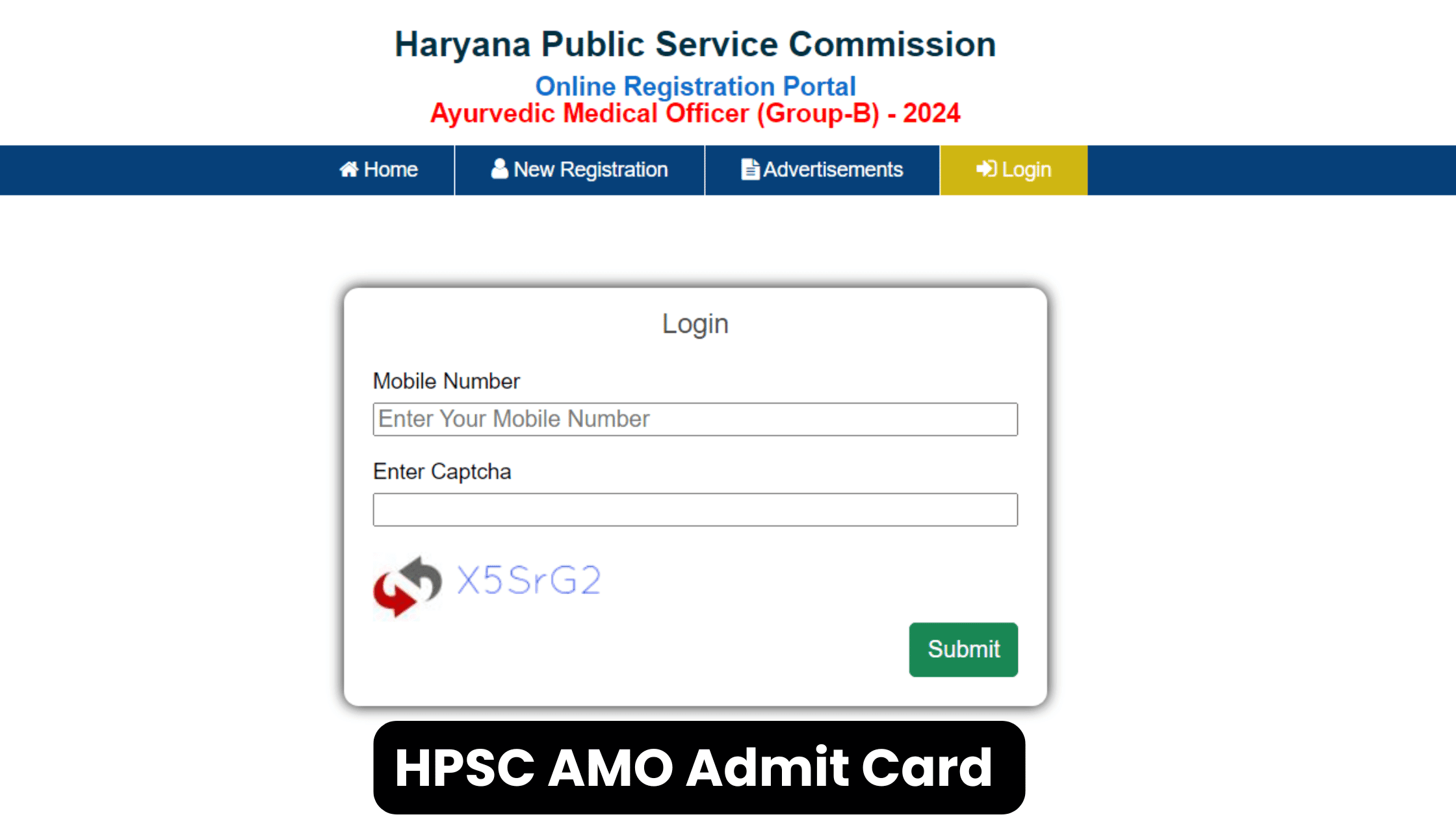 HPSC AMO Admit Card