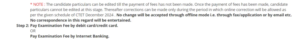 Important Instructions for Application Fee