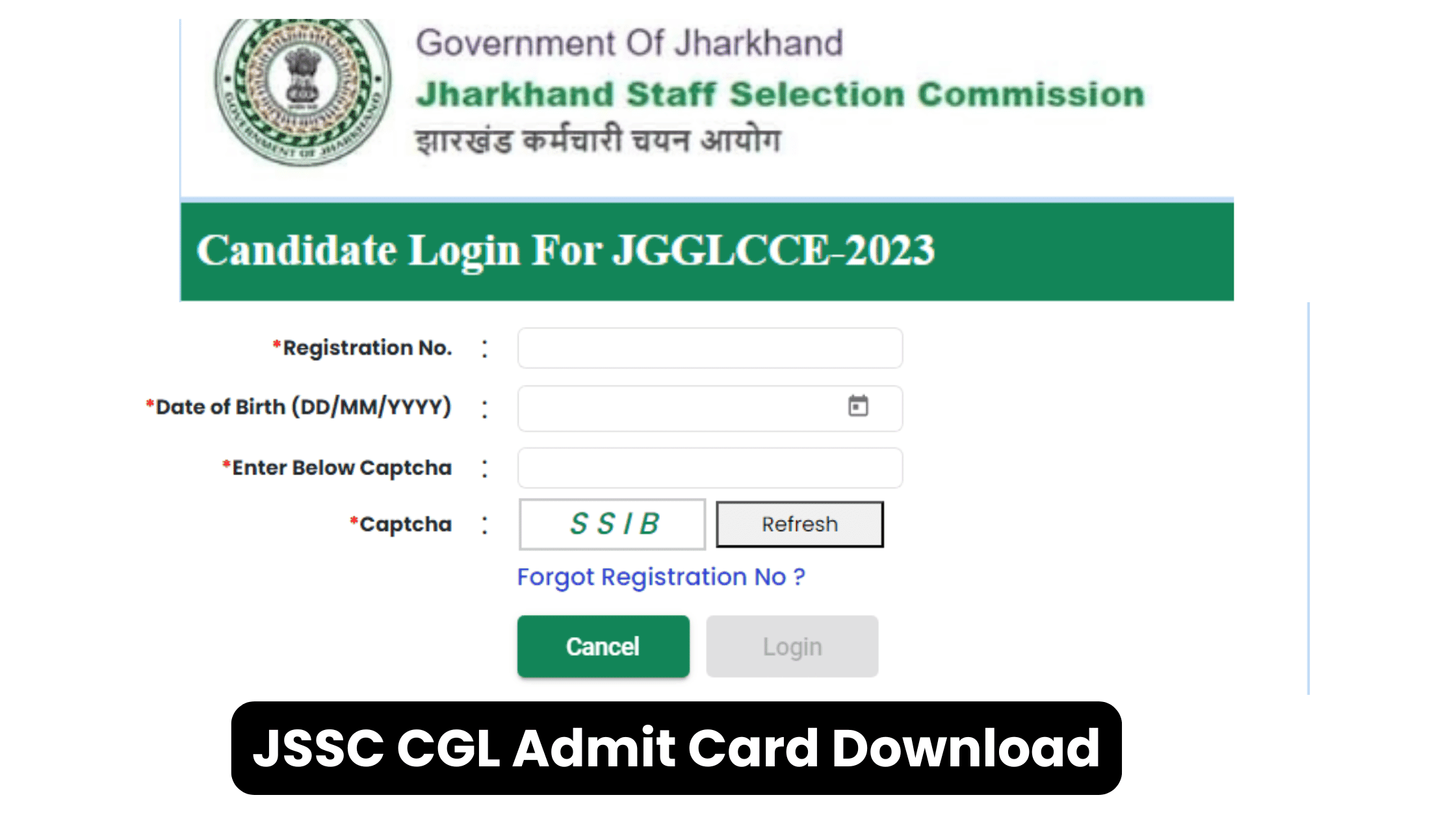 JSSC JGGLCCE (CGL) Admit Card Download