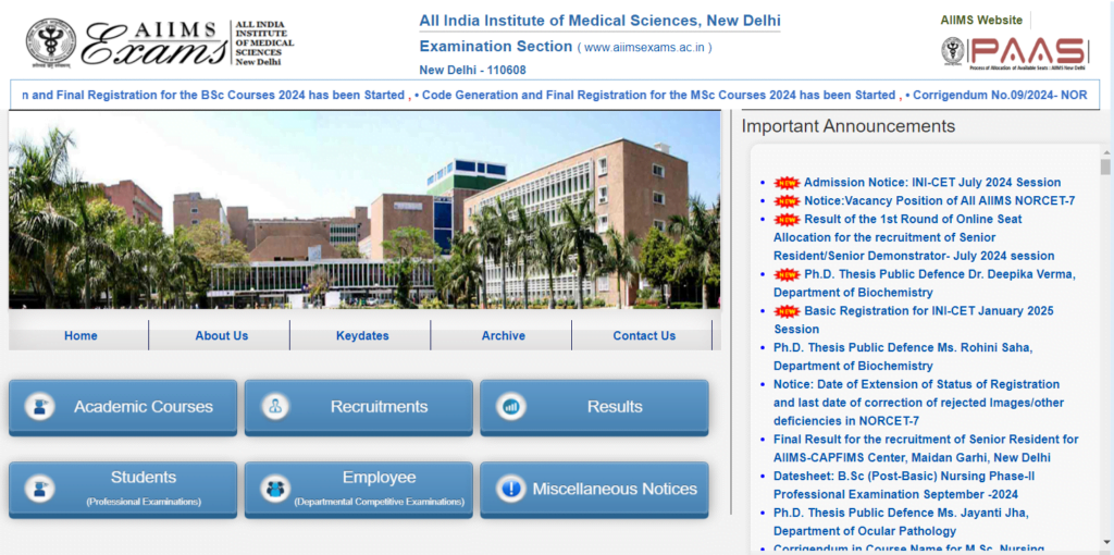 NORCET 7 Admit Card 2024: AIIMS Nursing Officer Login Details 1 NORCET7 EXAM Admit card AIIMS Delhi Official Portal