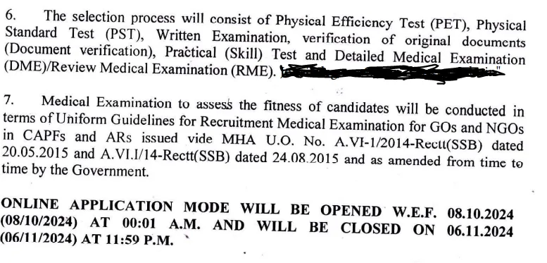 Selection Process as per the official Notification