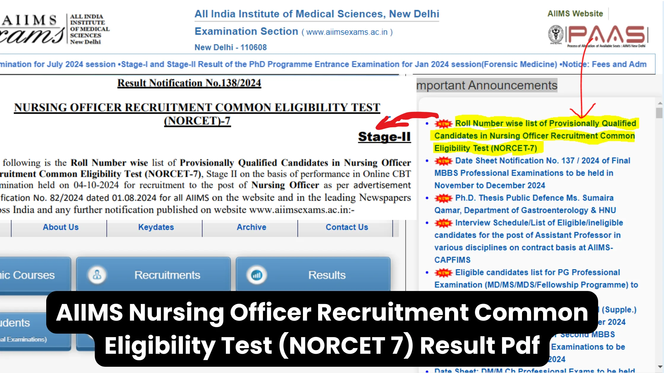 NORCET 7 Result