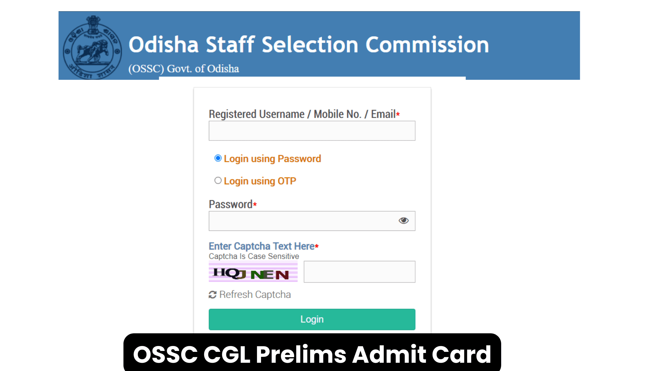 OSSC CGL Prelims Admit Card