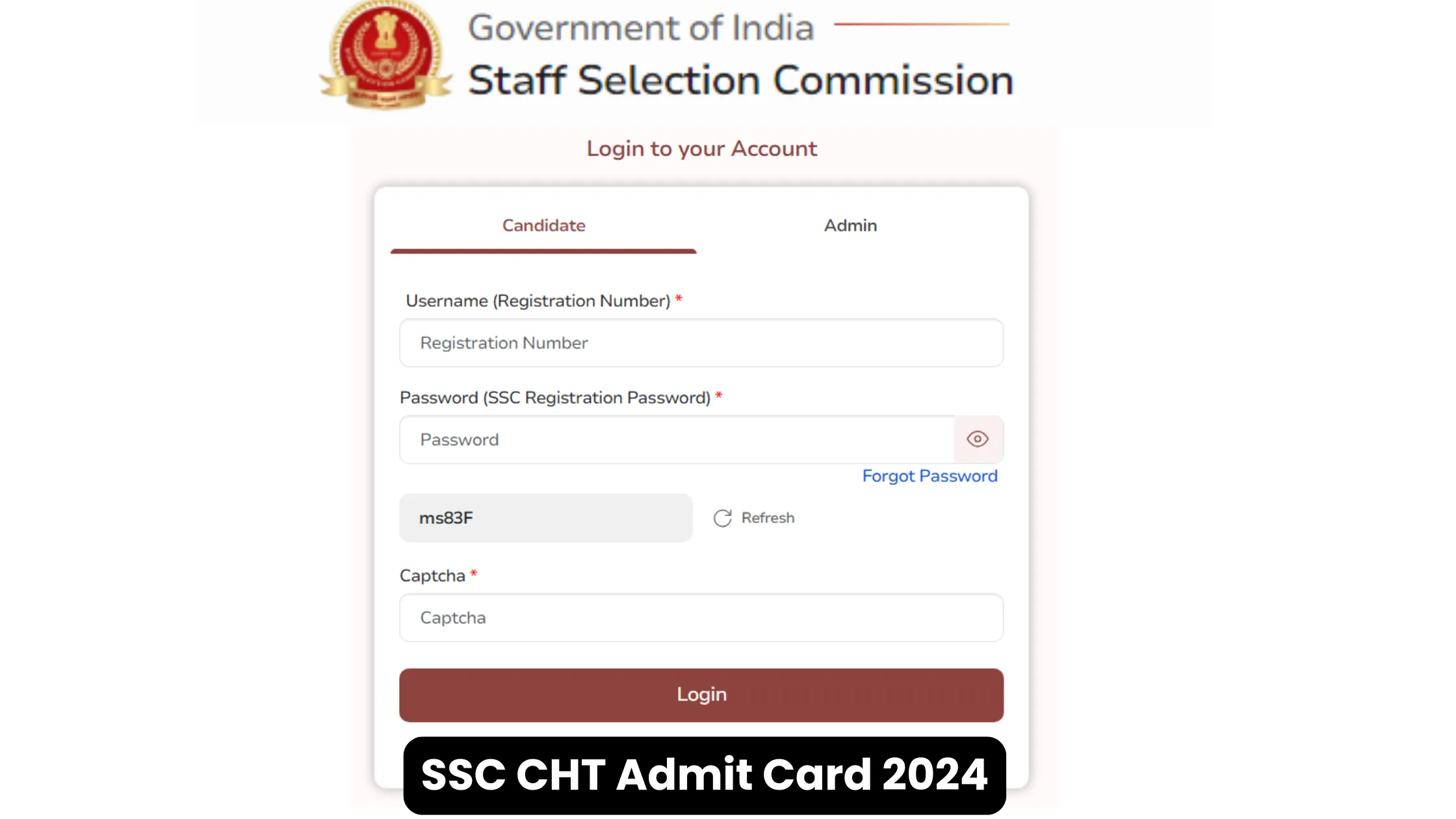 SSC CHT Admit Card 2024