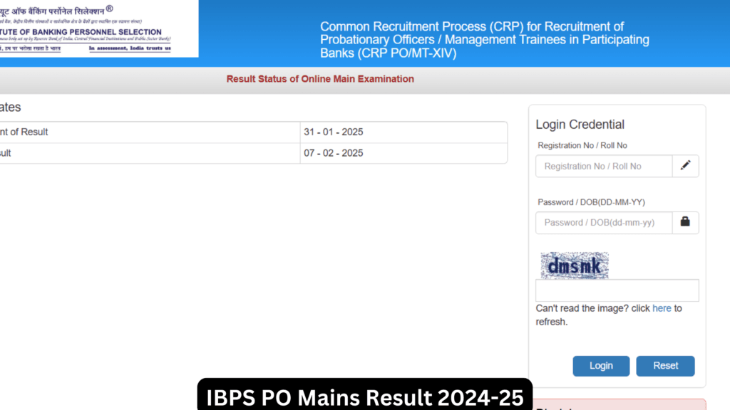 IBPS PO Mains Result 2024-25