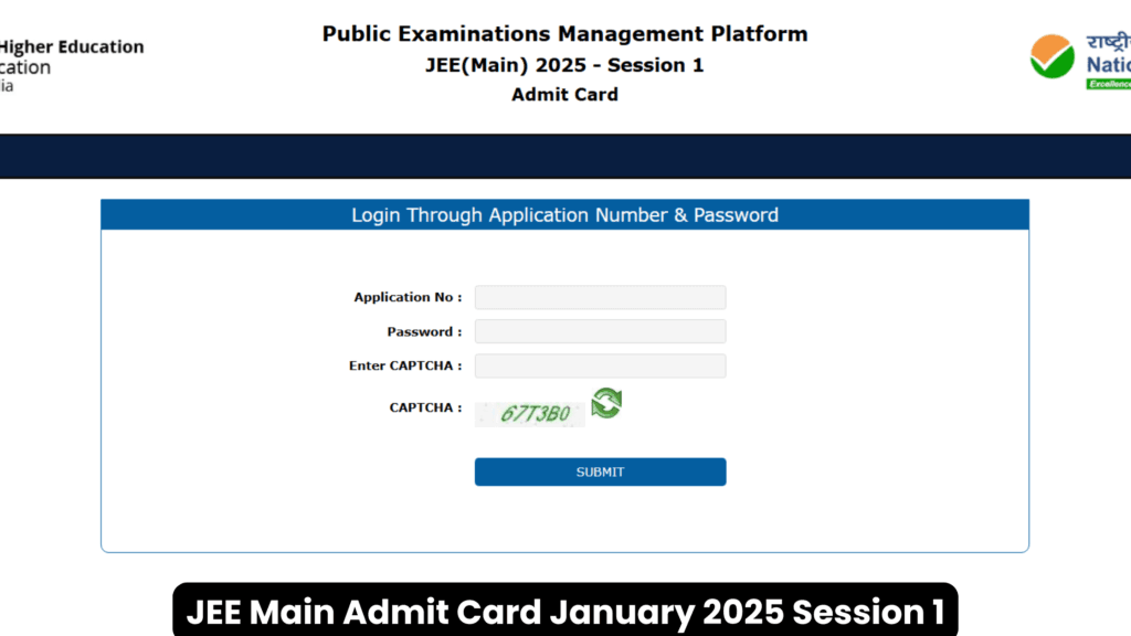 JEE Main Admit Card January 2025 Session 1