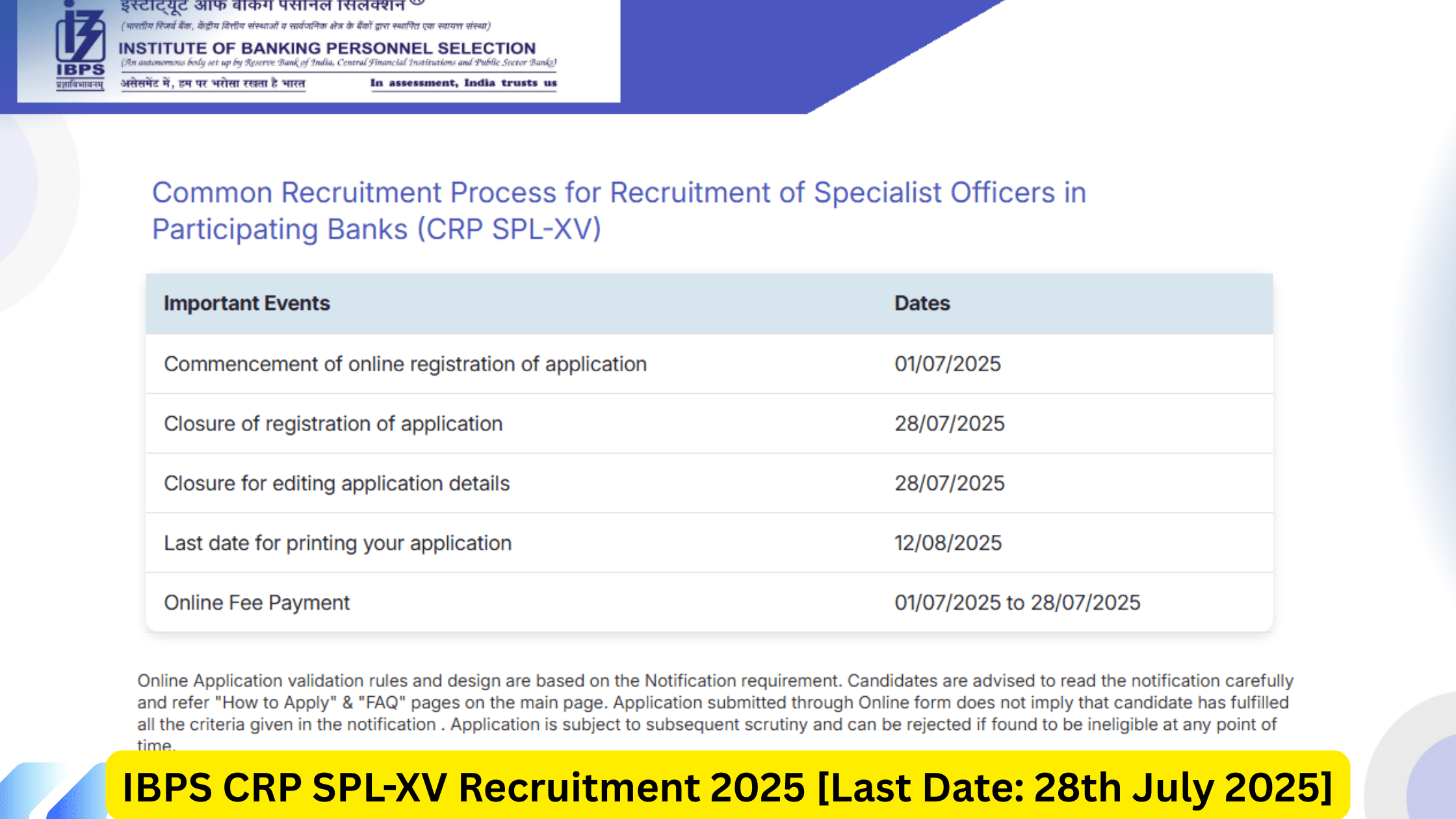 IBPS SO Recruitment 2025