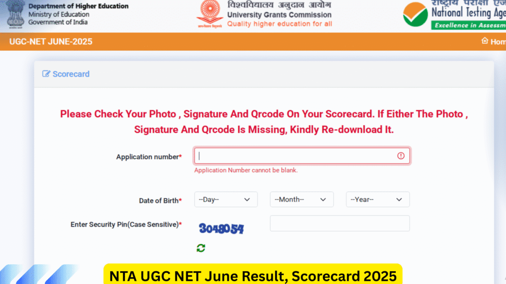 NTA UGC NET June Result 2025 Scorecard