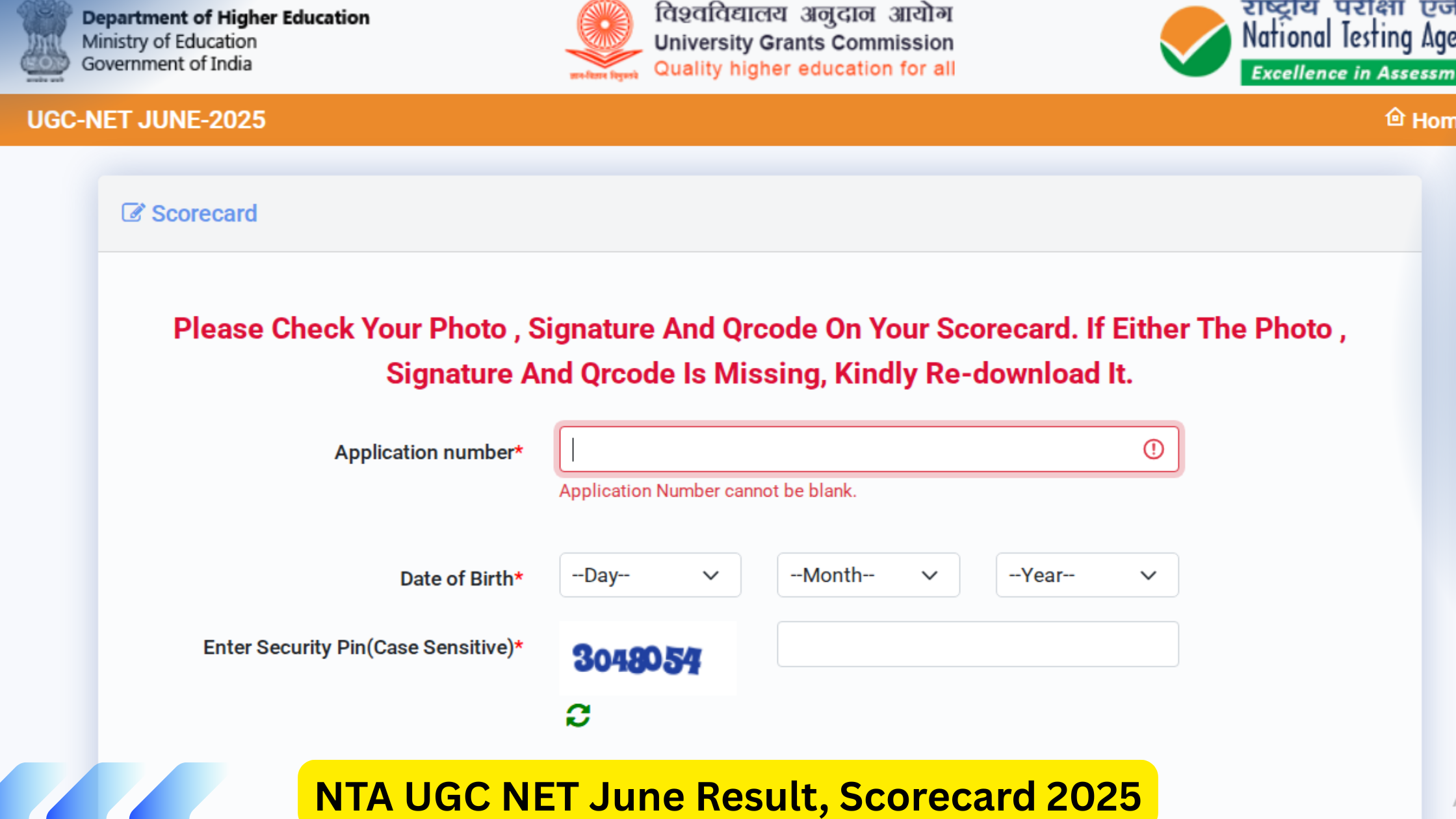 NTA UGC NET June Result 2025 Scorecard