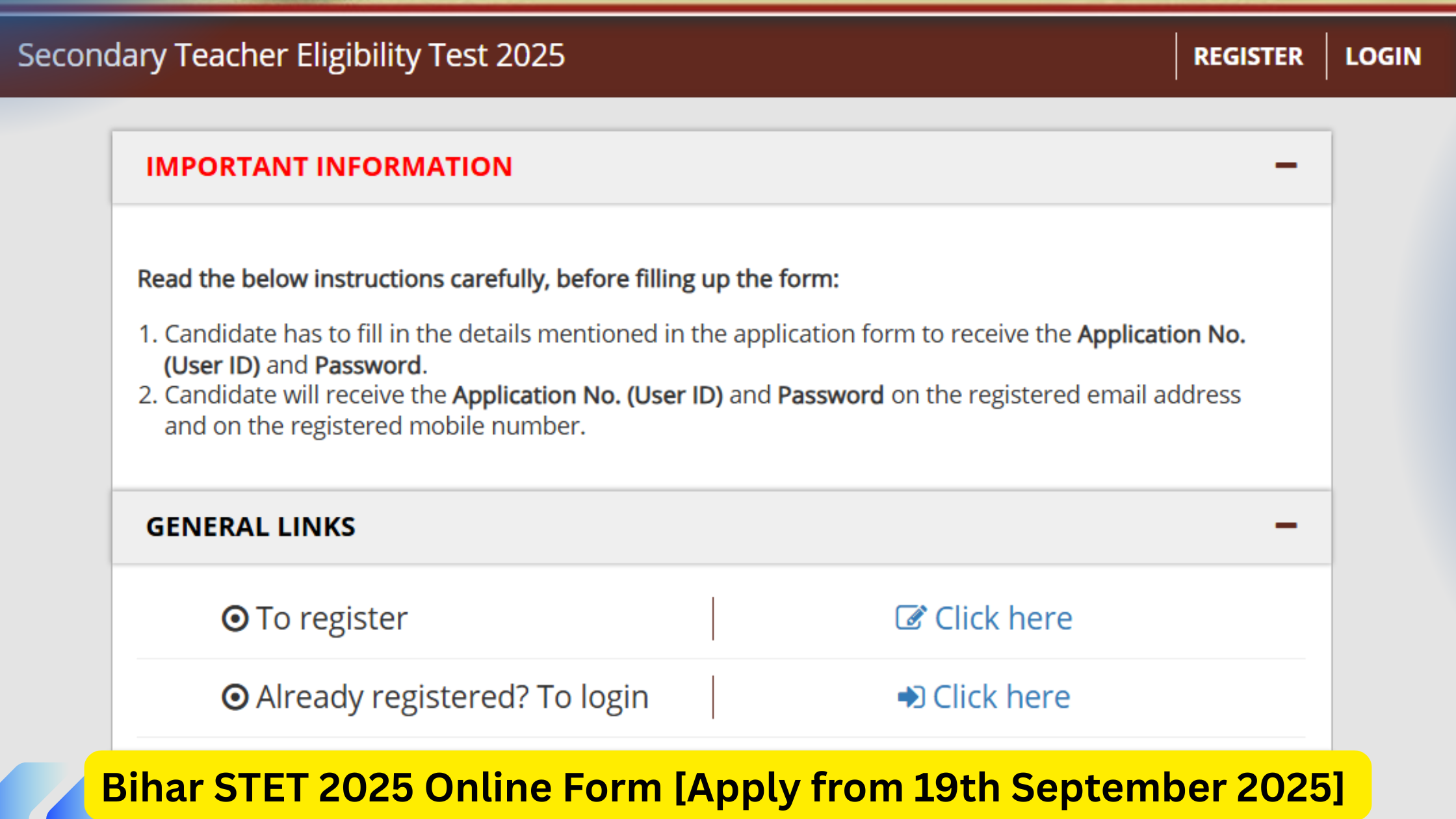 Bihar STET 2025 Online Form