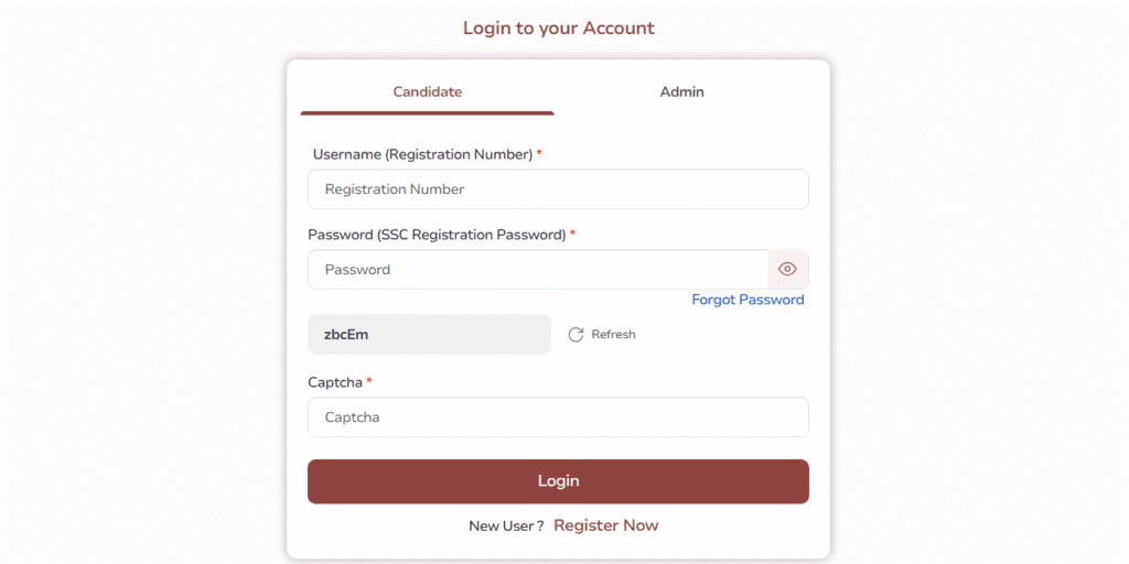 Candidate login page to download the SSC CGL Tier-I Exam City Details 2025