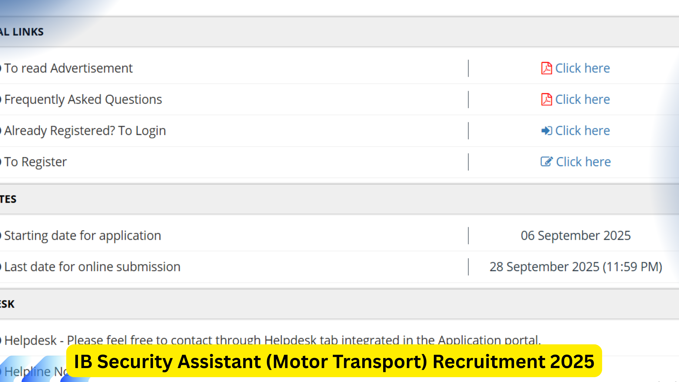 IB Security Assistant (Motor Transport) Recruitment 2025