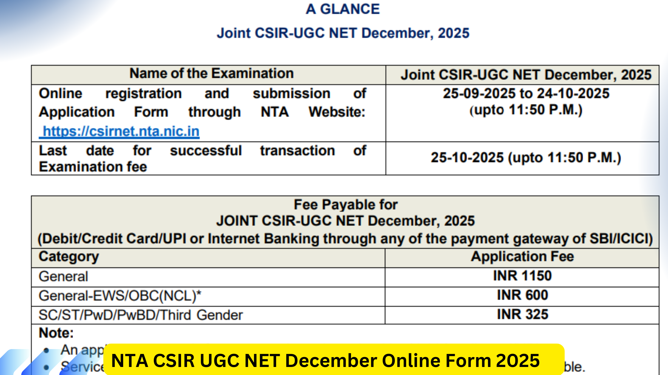 NTA CSIR UGC NET December Online Form 2025