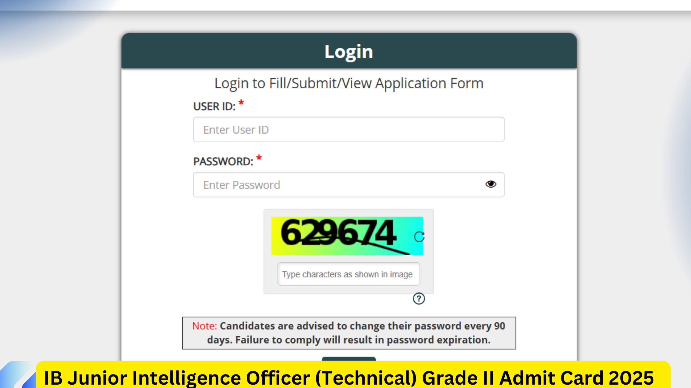 IB Jr Intelligence Officer Admit Card 2025