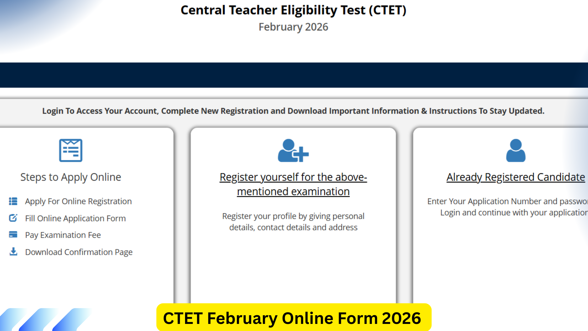 CTET February Online Form 2026