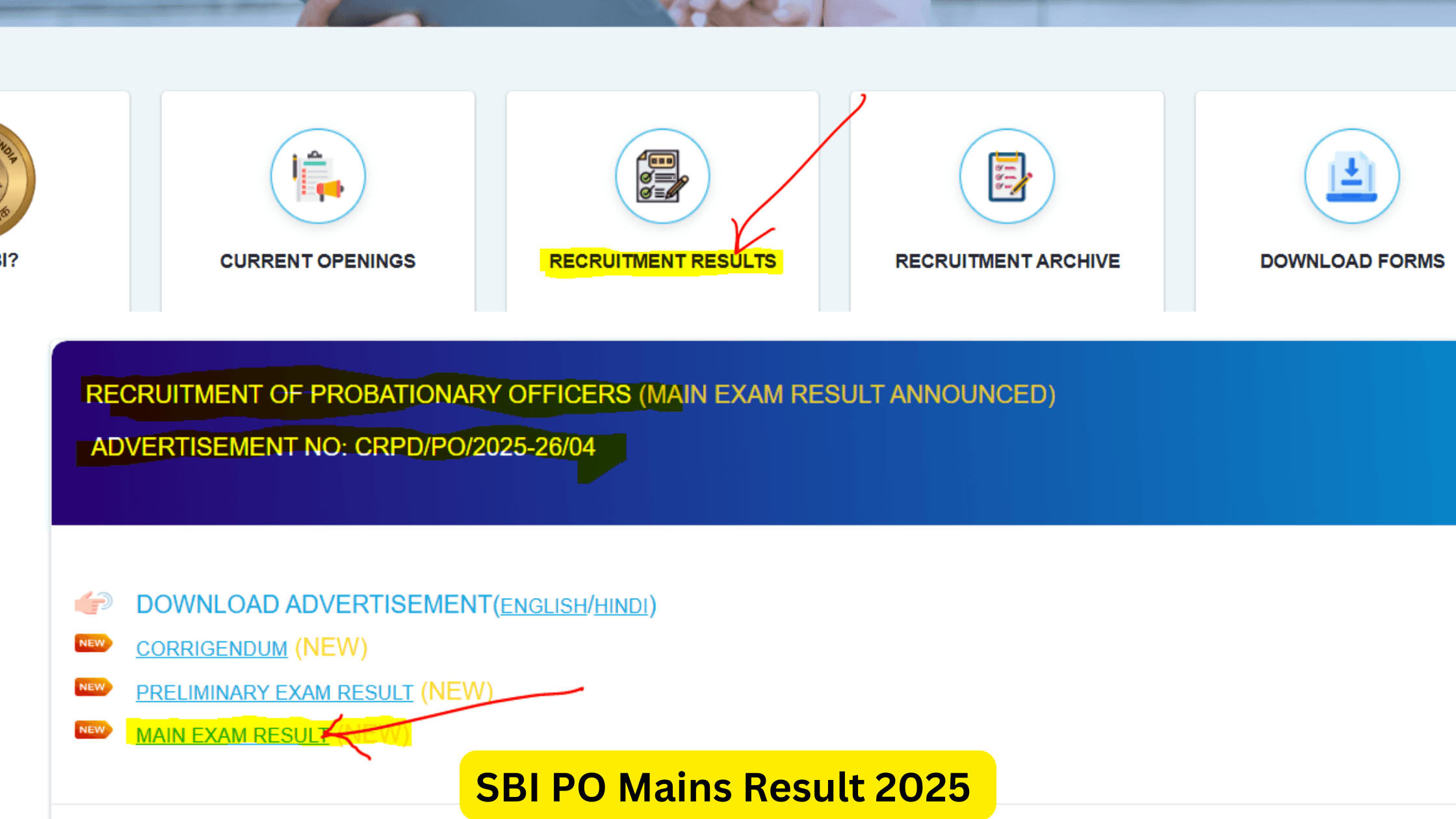 SBI PO Mains Result 2025