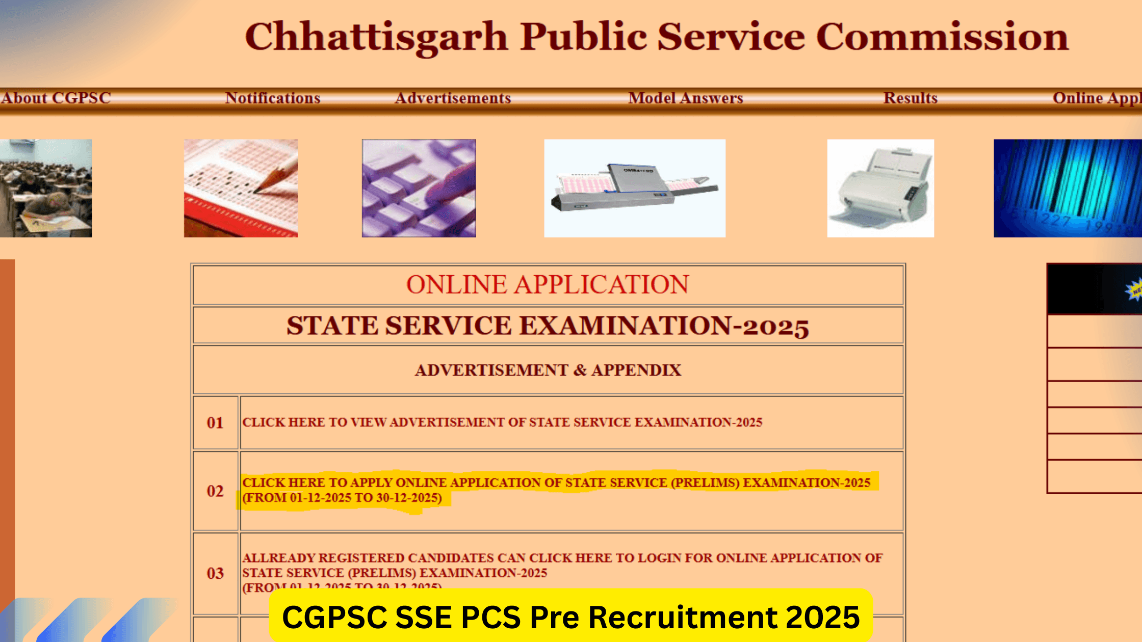 CGPSC SSE PCS Pre Recruitment 2025