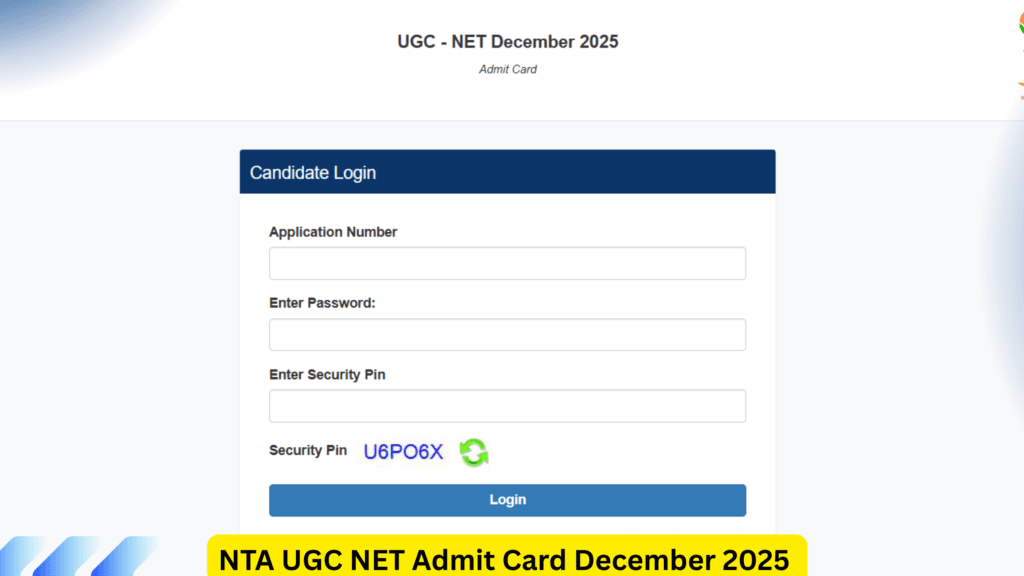 UGC NET Admit Card December 2025