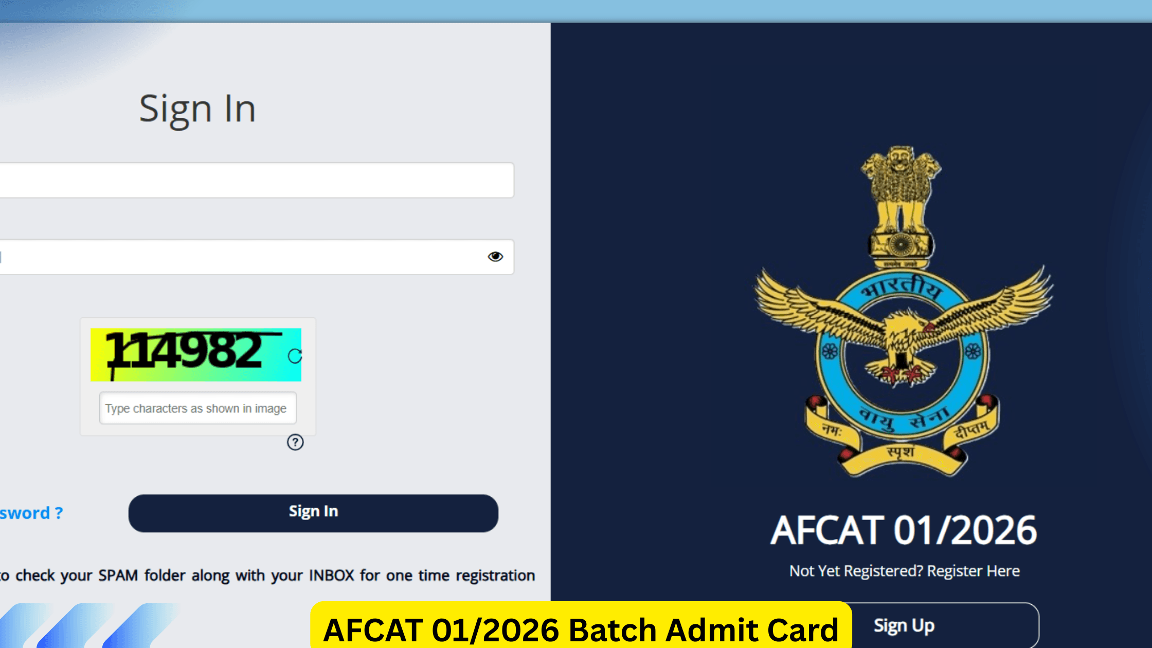 AFCAT 01/2026 Batch Admit Card