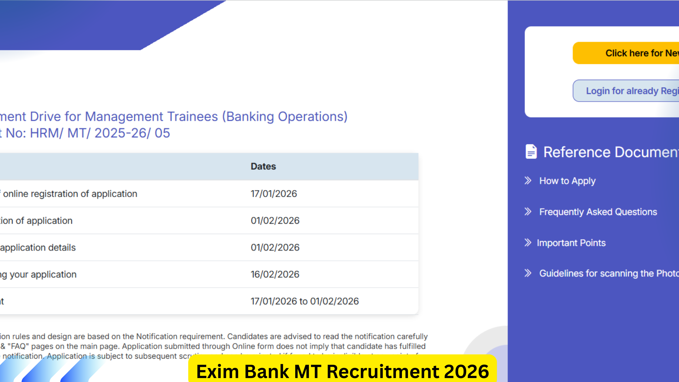 Exim Bank MT Recruitment 2026