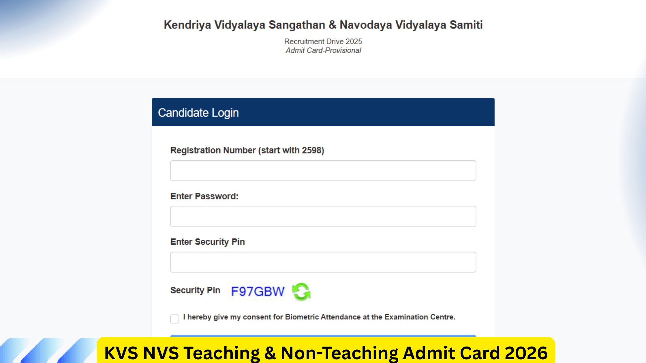 KVS NVS Teaching & Non-Teaching Admit Card 2026