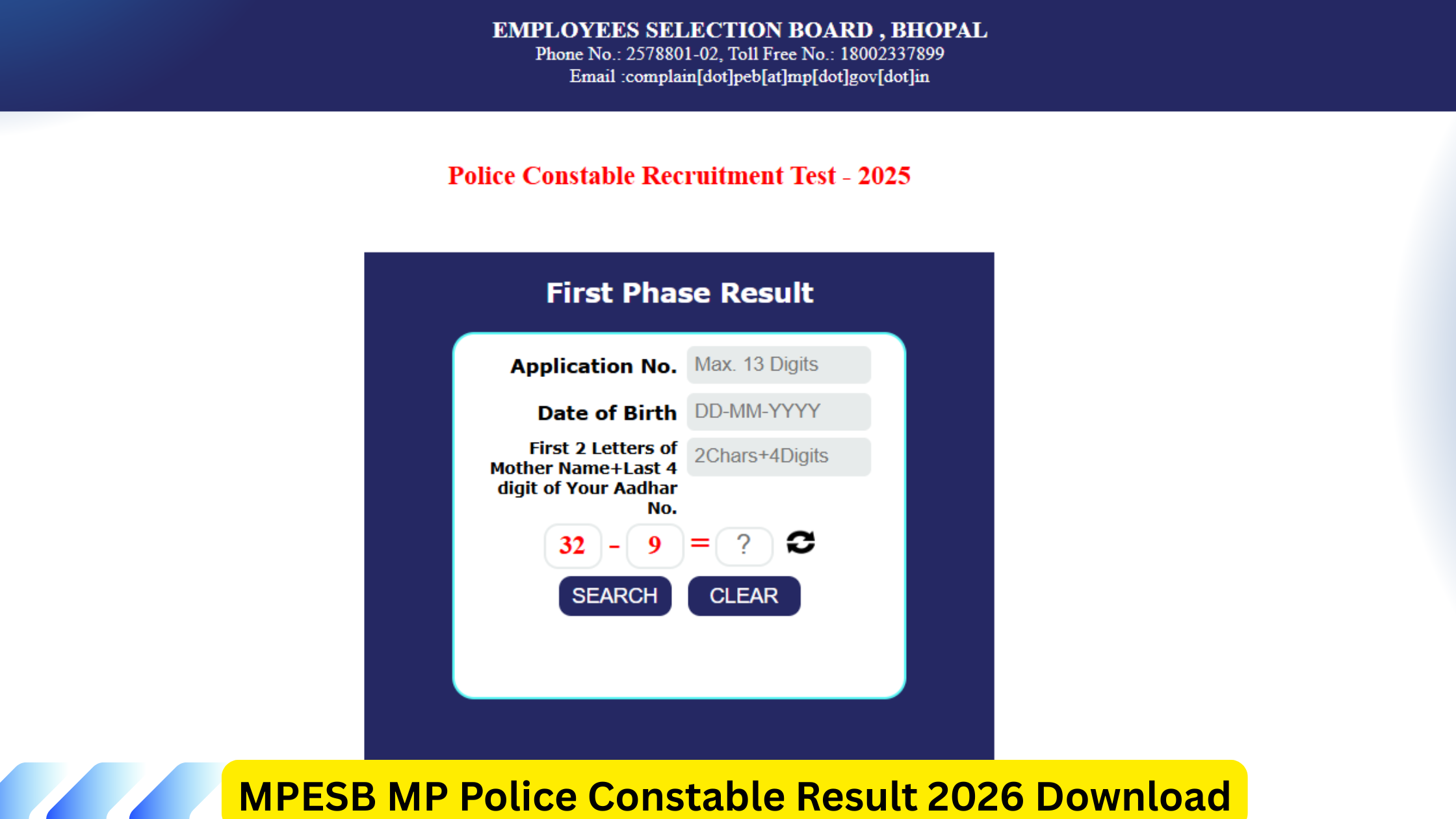 MPESB MP Police Constable Result 2026 Download