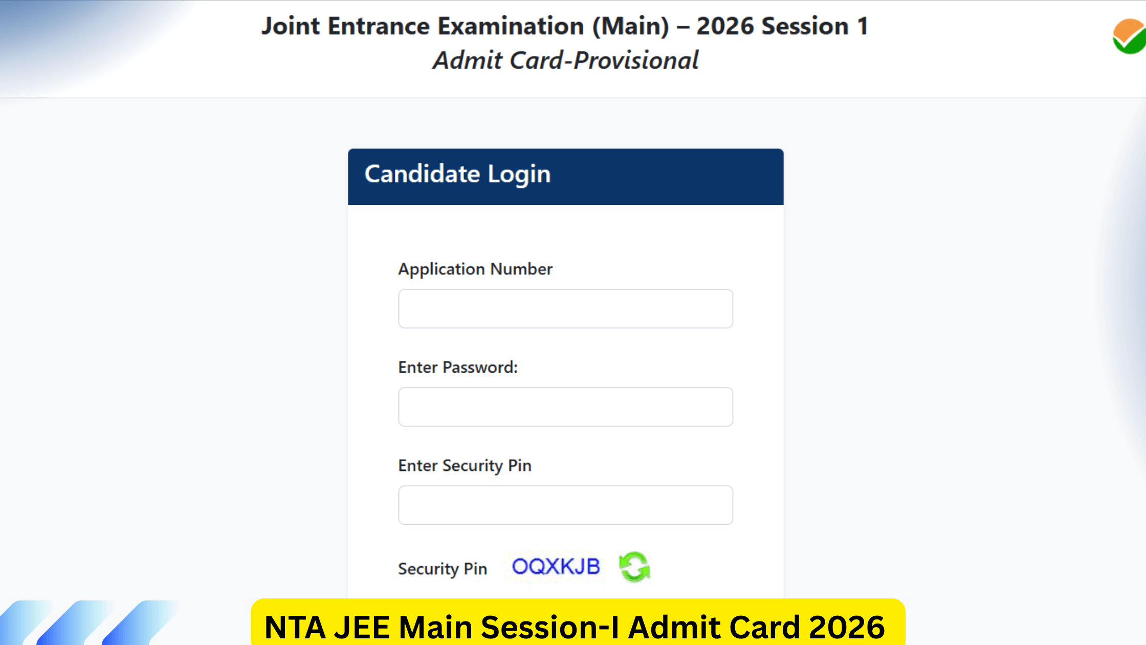 NTA JEE Main Session-I Admit Card 2026