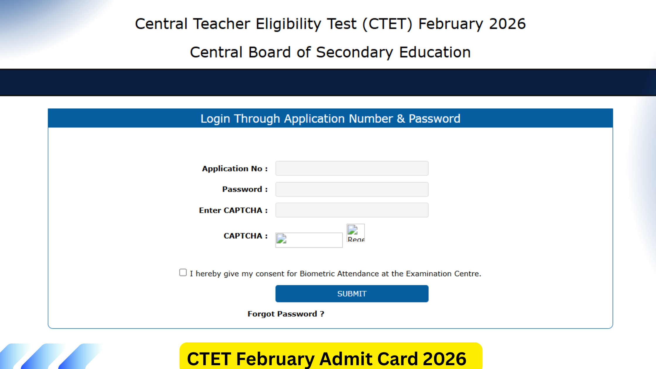 CTET February Admit Card 2026
