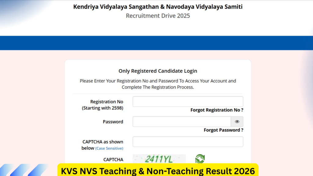 KVS NVS Teaching & Non-Teaching Result 2026