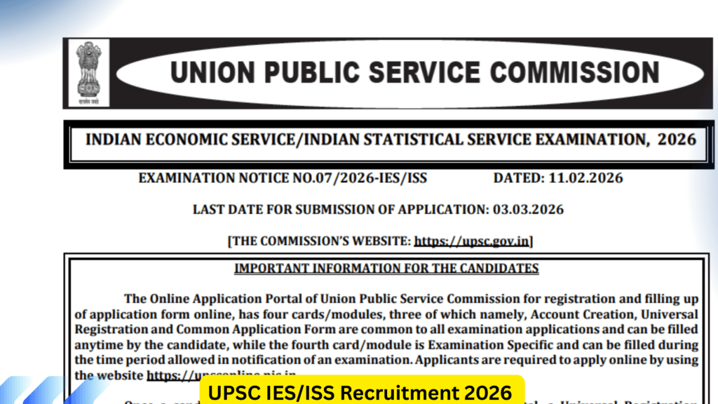 UPSC IES/ISS Recruitment 2026