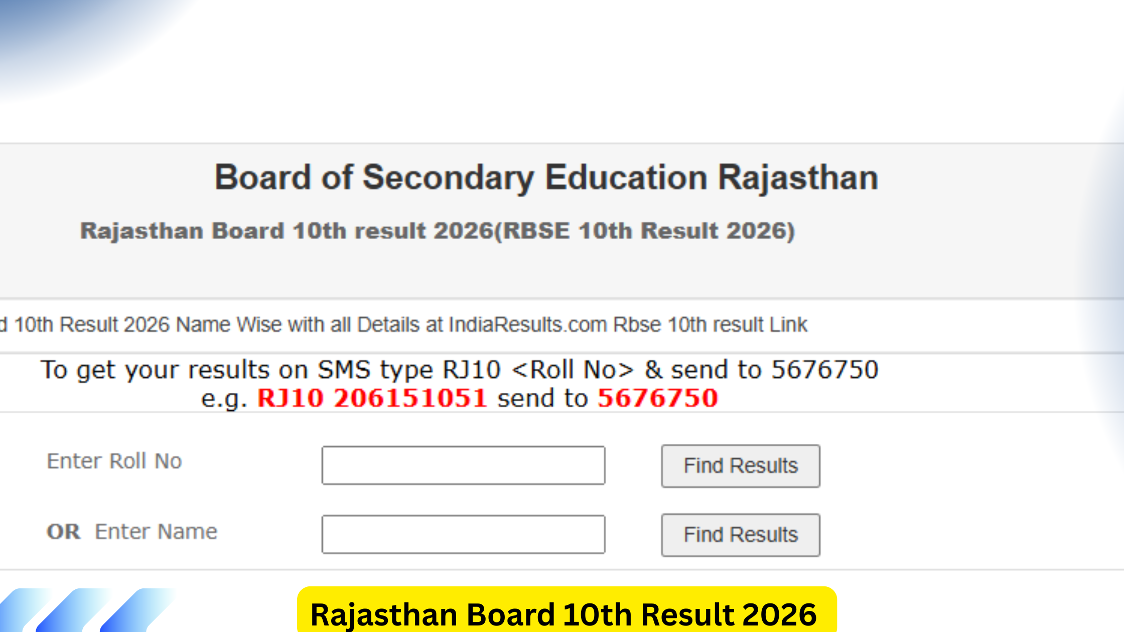 Rajasthan Board 10th Result 2026