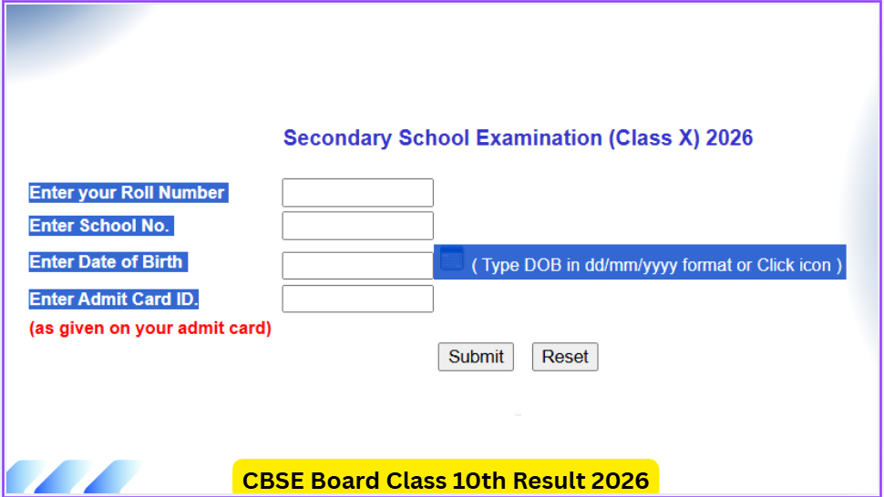 CBSE Board Class 10th Result 2026