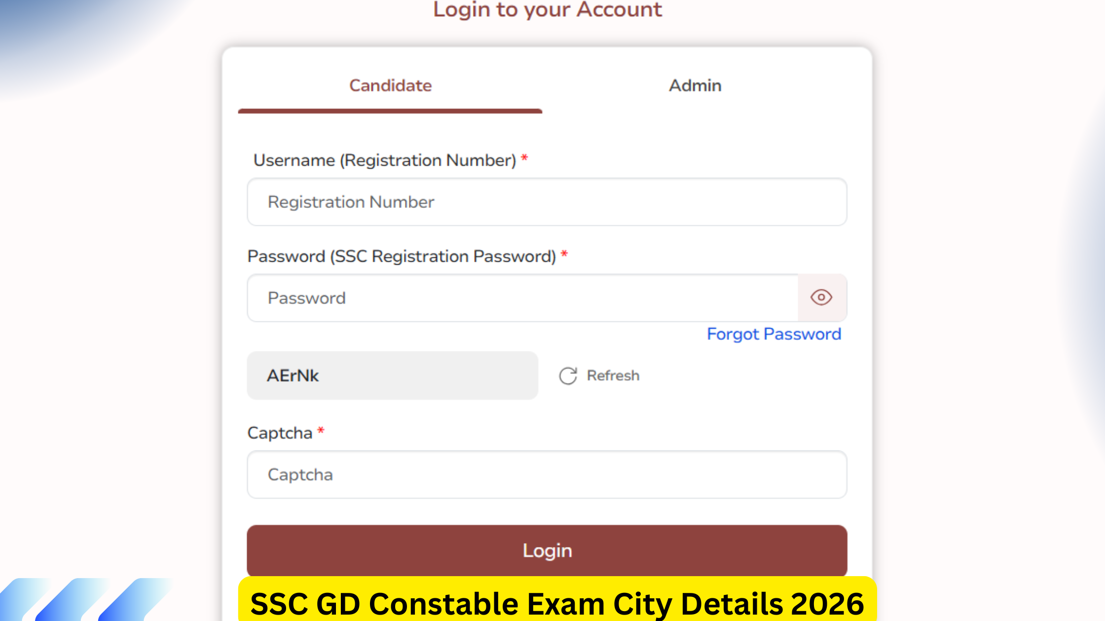 SSC GD Constable Exam City Details 2026