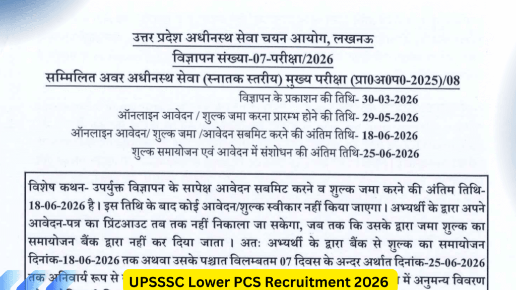 UPSSSC Lower PCS Recruitment 2026: Apply Online Now for 2285 Posts 9 UPSSSC Lower PCS Recruitment 2026