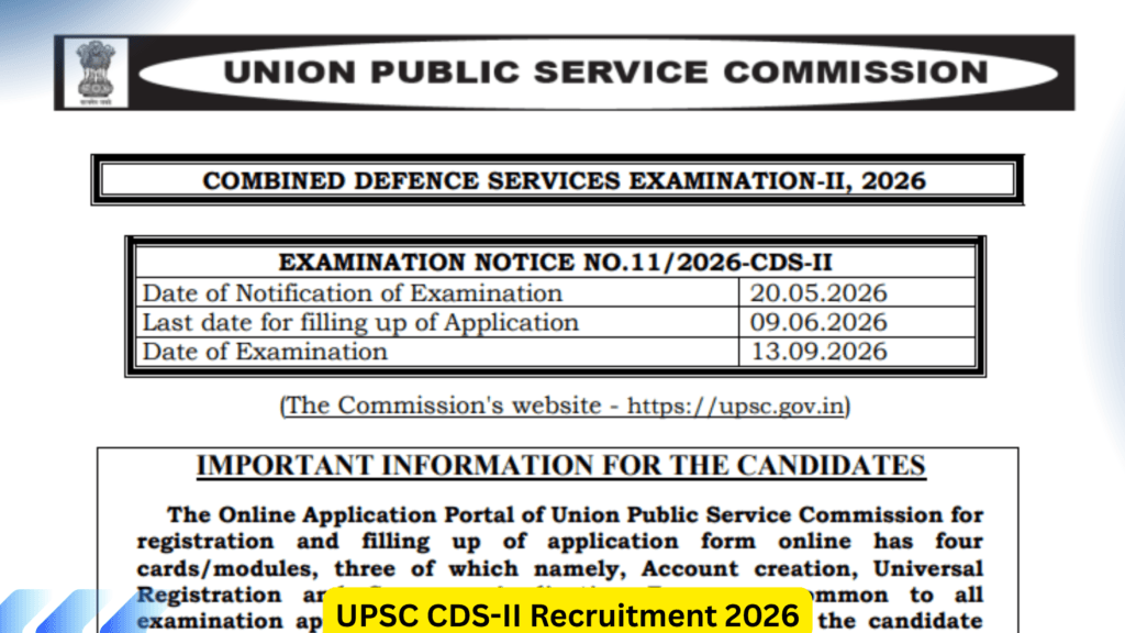 UPSC CDS-II Recruitment 2026
