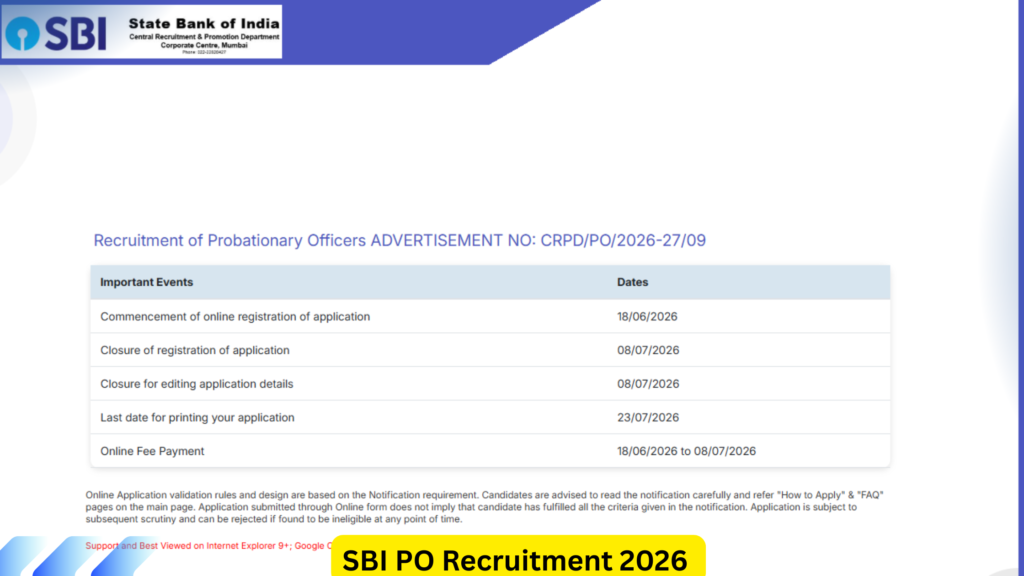 SBI PO Recruitment 2026