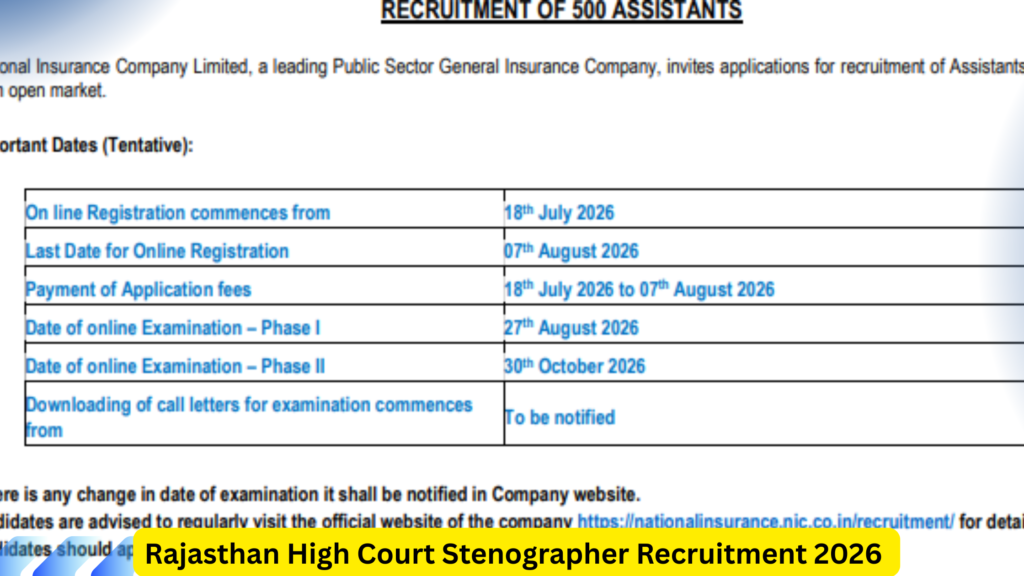 National Insurance NICL Assistant Recruitment 2026