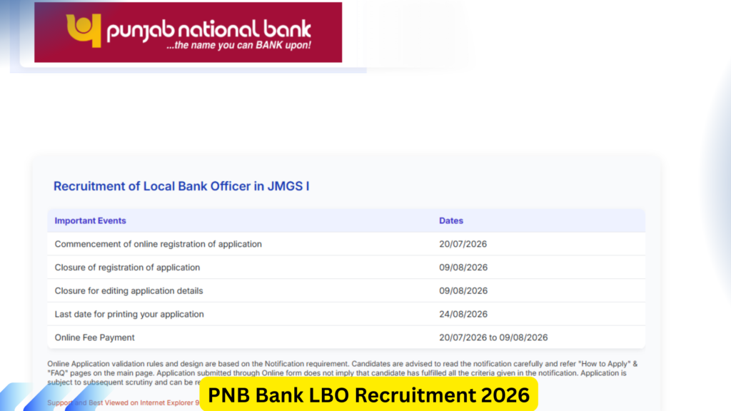 PNB Bank LBO Recruitment 2026