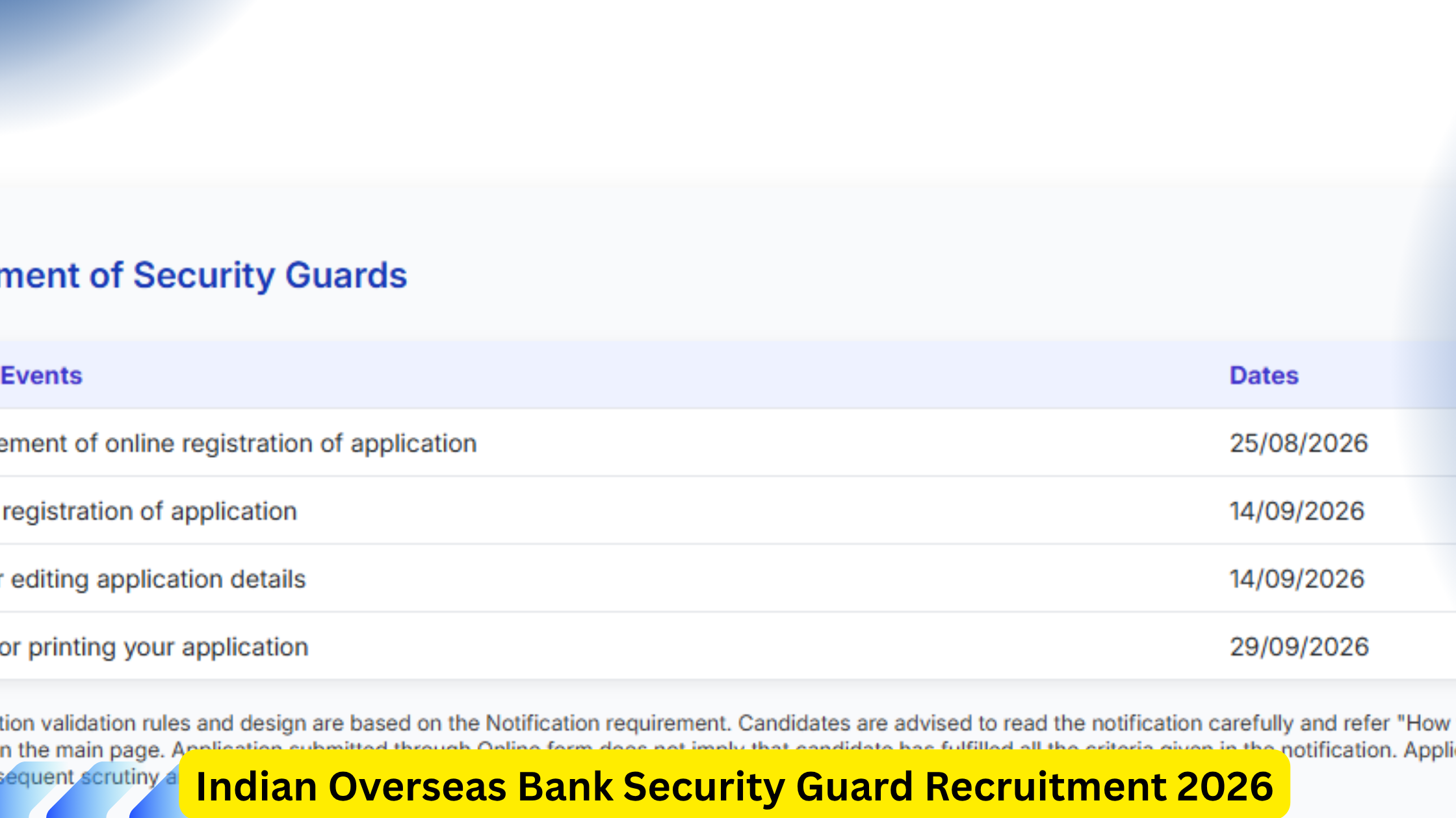 Indian Overseas Bank Security Guard Recruitment 2026