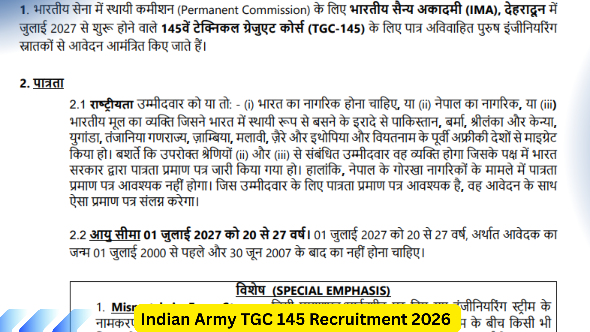 Indian Army TGC 145 Recruitment 2026