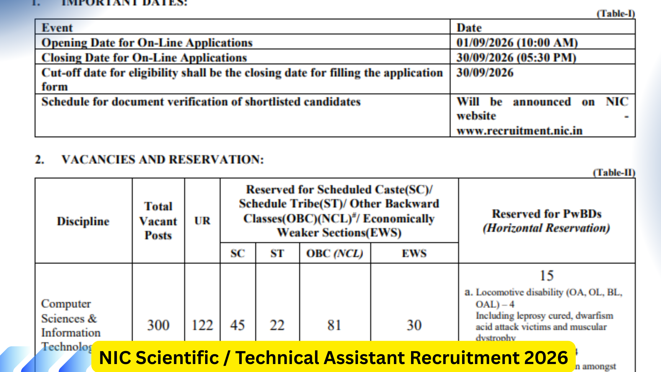NIC Scientific Technical Assistant Recruitment 2026